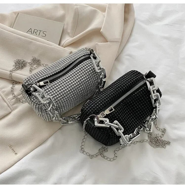 bags : Handtas Zilver - Elegante Trendy met Lovertjes in van Pantino