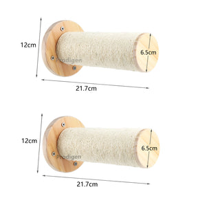 pets : Kattenklimplank Wandmontage - Krabpaal Instinct Training - Hout in 2 Krabpaal (Rond) van Pantino