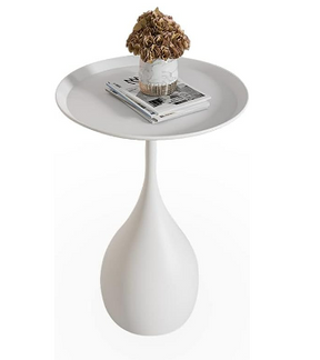 home & garden : Rond Metalen Tafel met Voetstuk - Middeleeuwse Bijzettafel in Moderne Stijl - Wit in van Pantino
