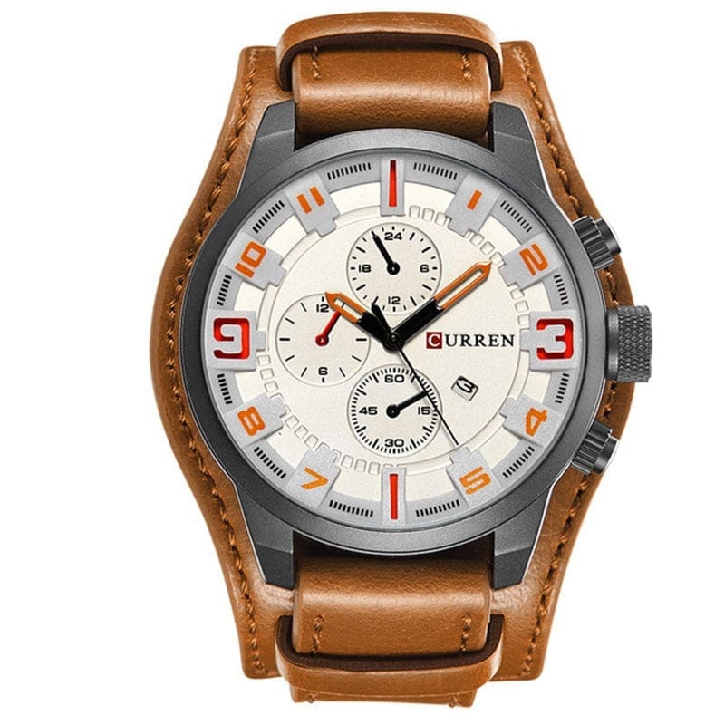 watches : Horloge Bruine Koffie - The Onyx Navigator in Witte Mokka van Pantino