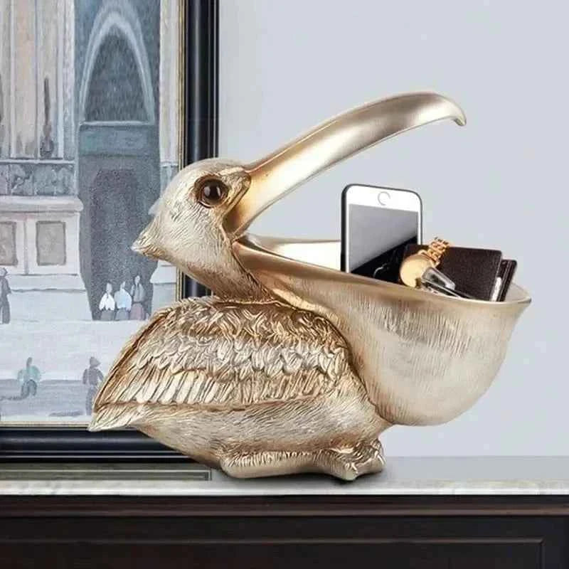 Storage Box : De Pelican™ opbergdoos Pelikaandecoratie in Champagne van Pantino
