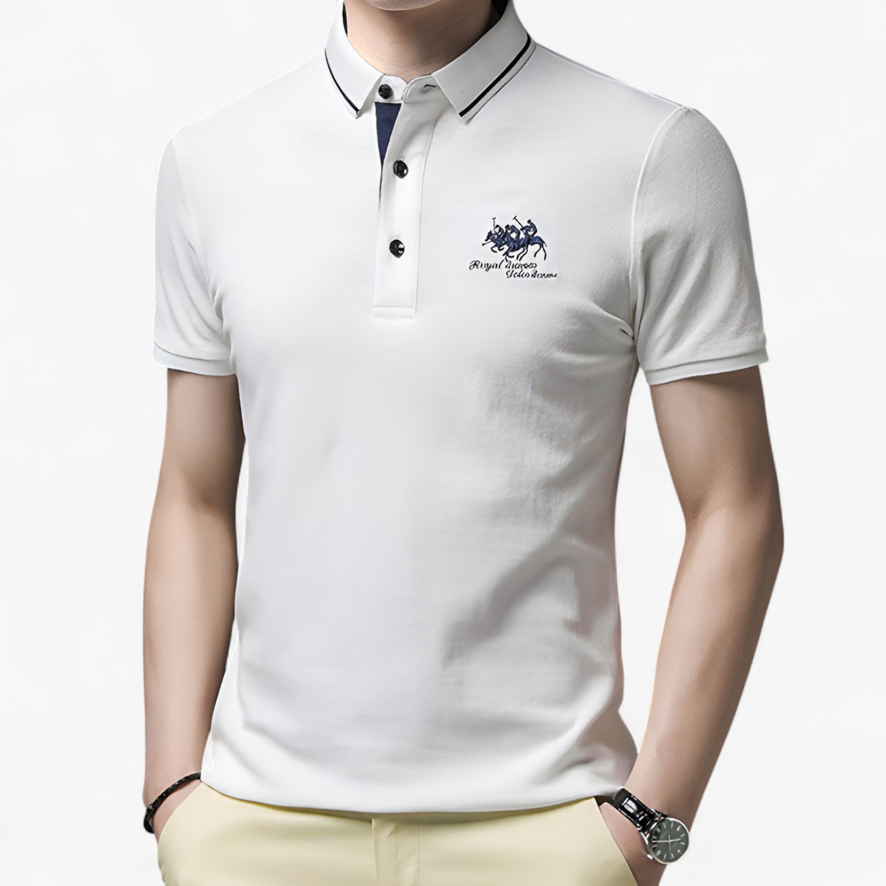 Polo Shirt : Heren Polo Zwart - Ademend Katoen Piqué voor Comfort Fit & Duurzaamheid in van Pantino