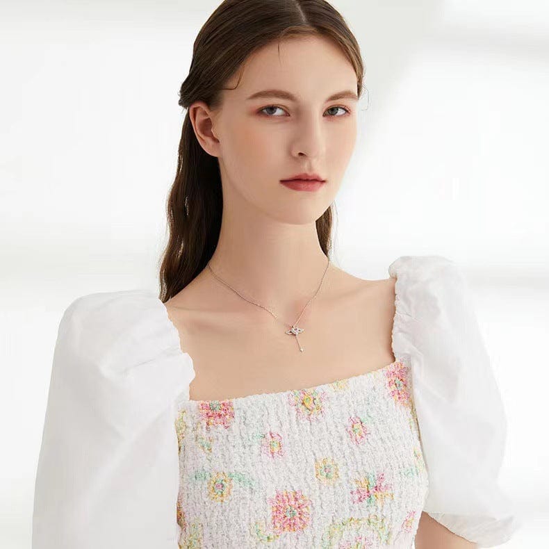 Necklace : Ketting Zilver - Elegante Engel Vleugels in van Pantino