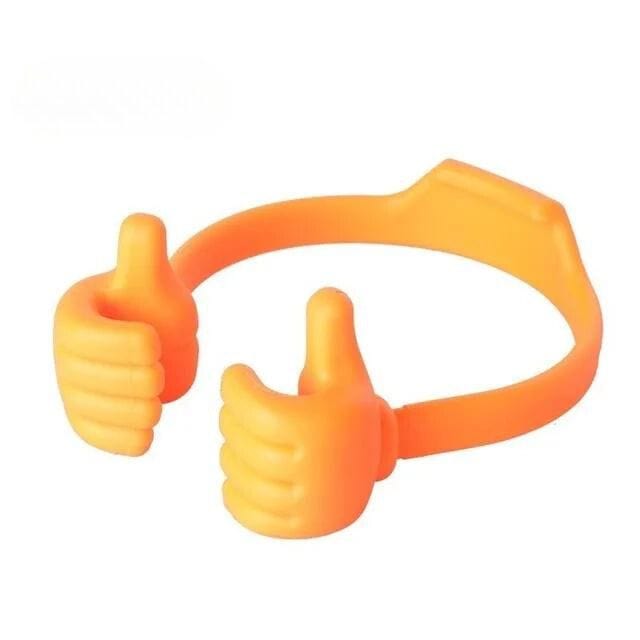 Phone Holder : ThumbsUp -de Leukste Telefoonhouder die Jij Ooit Zult Hebben - Paars in Oranje van Pantino