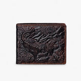 Portefeuille homme - Bifold vintage en cuir marron avec protection RFID