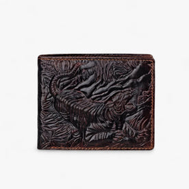 men's rfid blocking wallet : Heren Portemonnee - Vintage Bruin Leren Bifold met RFID-bescherming in tijger-heng van Pantinoshop