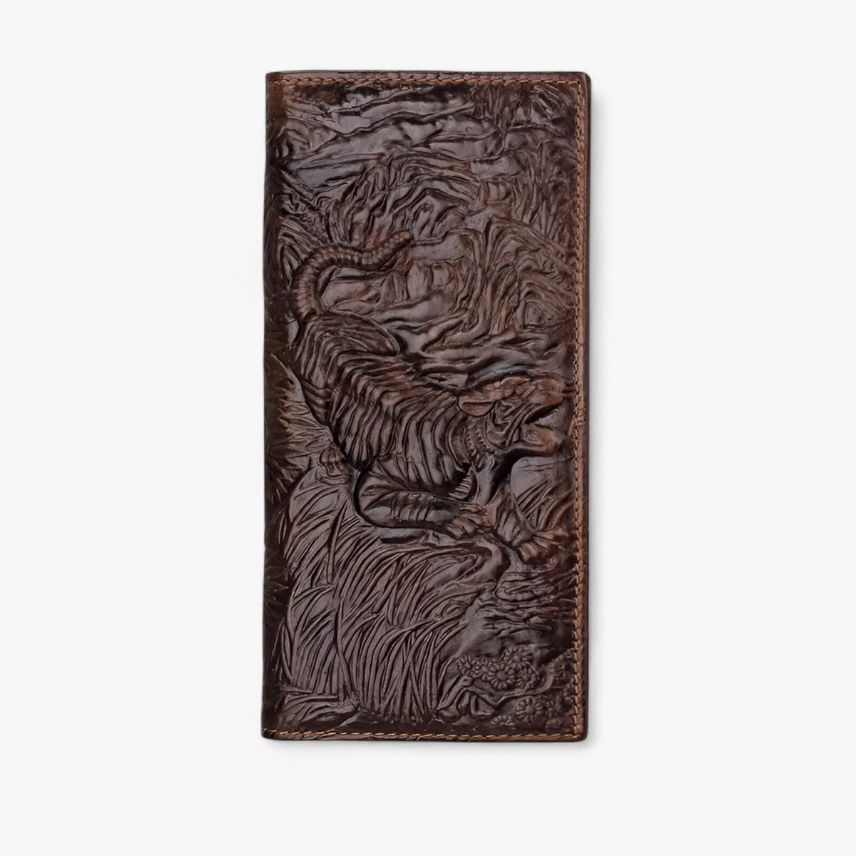 bags : Portemonnee Heren - Vintage Leren Bifold in tijger-chang van Pantino