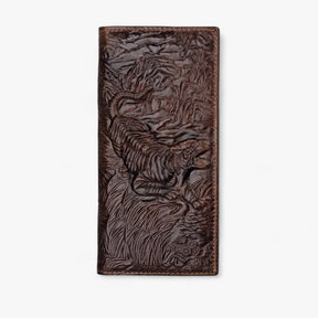 bags : Portemonnee Heren - Vintage Leren Bifold in tijger-chang van Pantino