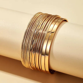 Bracelet : Punk Armband Dames Zilver - Goudkleurig Edgy Design - Metaal in van Pantino