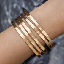 Bracelet : Punk Armband Dames Zilver - Goudkleurig Edgy Design - Metaal in Zilver van Pantino