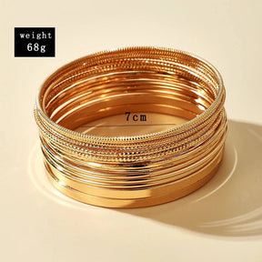 Bracelet : Punk Armband Dames Zilver - Goudkleurig Edgy Design - Metaal in van Pantino