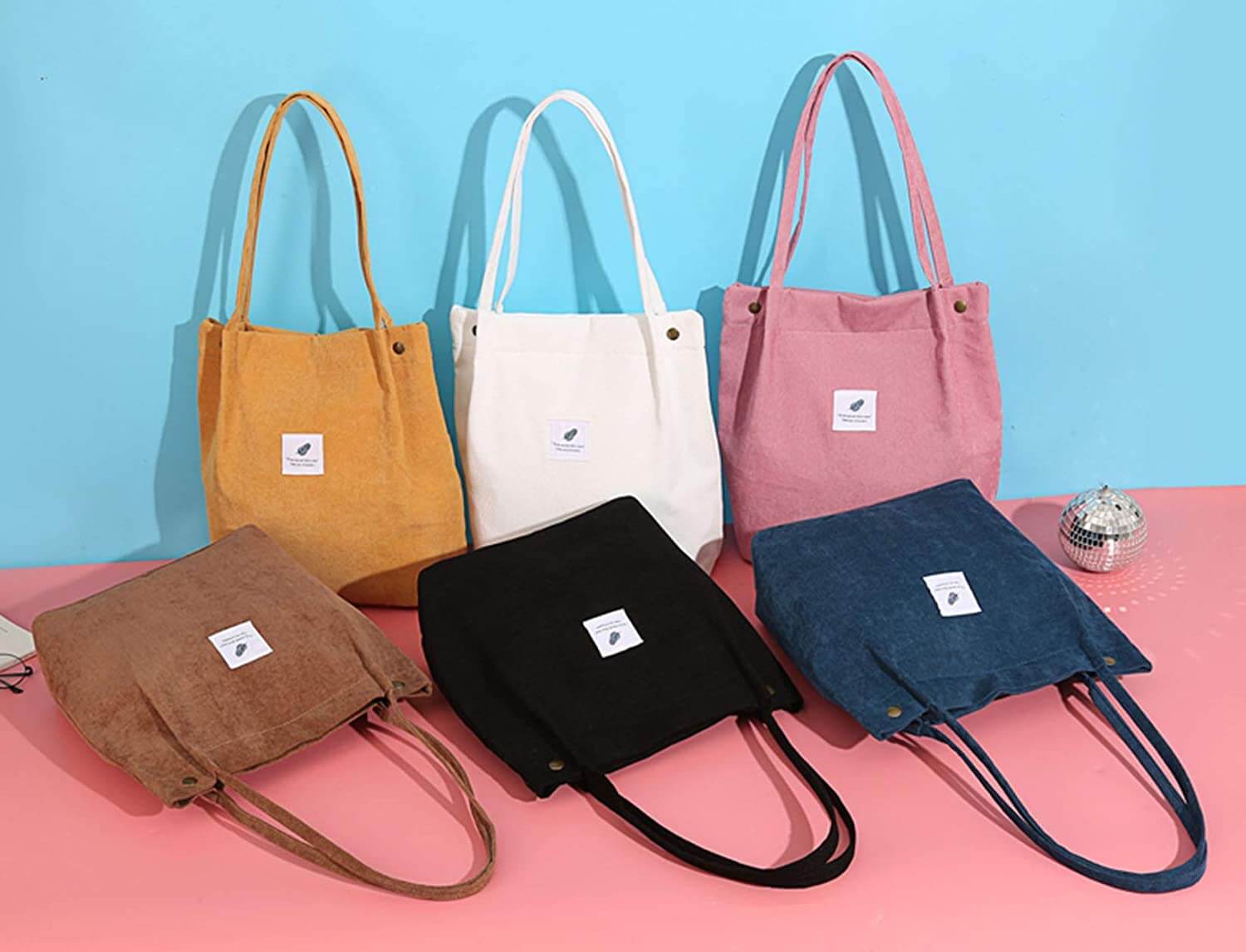 bags : Corduroy Schoudertas Dames Geel - Vrijetijdststas in van Pantino