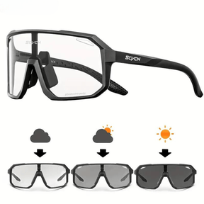 Cycling Sunglasses : Zonnebril Zwart - TrailBlaze Fotochromatische - Gemaakt voor Fietsen in van Pantino