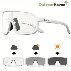 Cycling Sunglasses : Zonnebril Zwart - TrailBlaze Fotochromatische - Gemaakt voor Fietsen in van Pantino