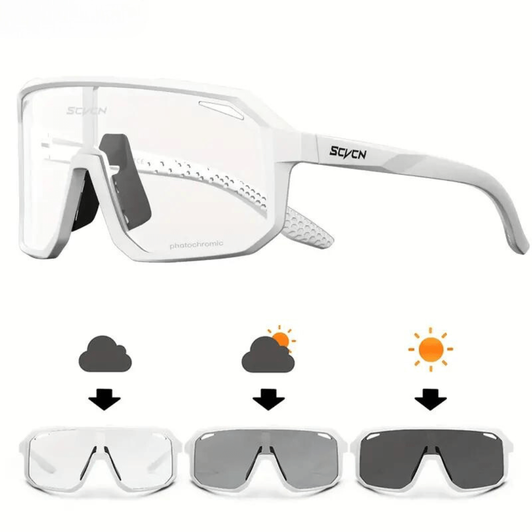 Cycling Sunglasses : Zonnebril Zwart - TrailBlaze Fotochromatische - Gemaakt voor Fietsen in van Pantino