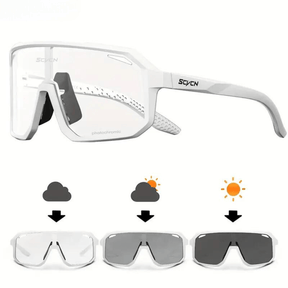 Cycling Sunglasses : Zonnebril Zwart - TrailBlaze Fotochromatische - Gemaakt voor Fietsen in van Pantino