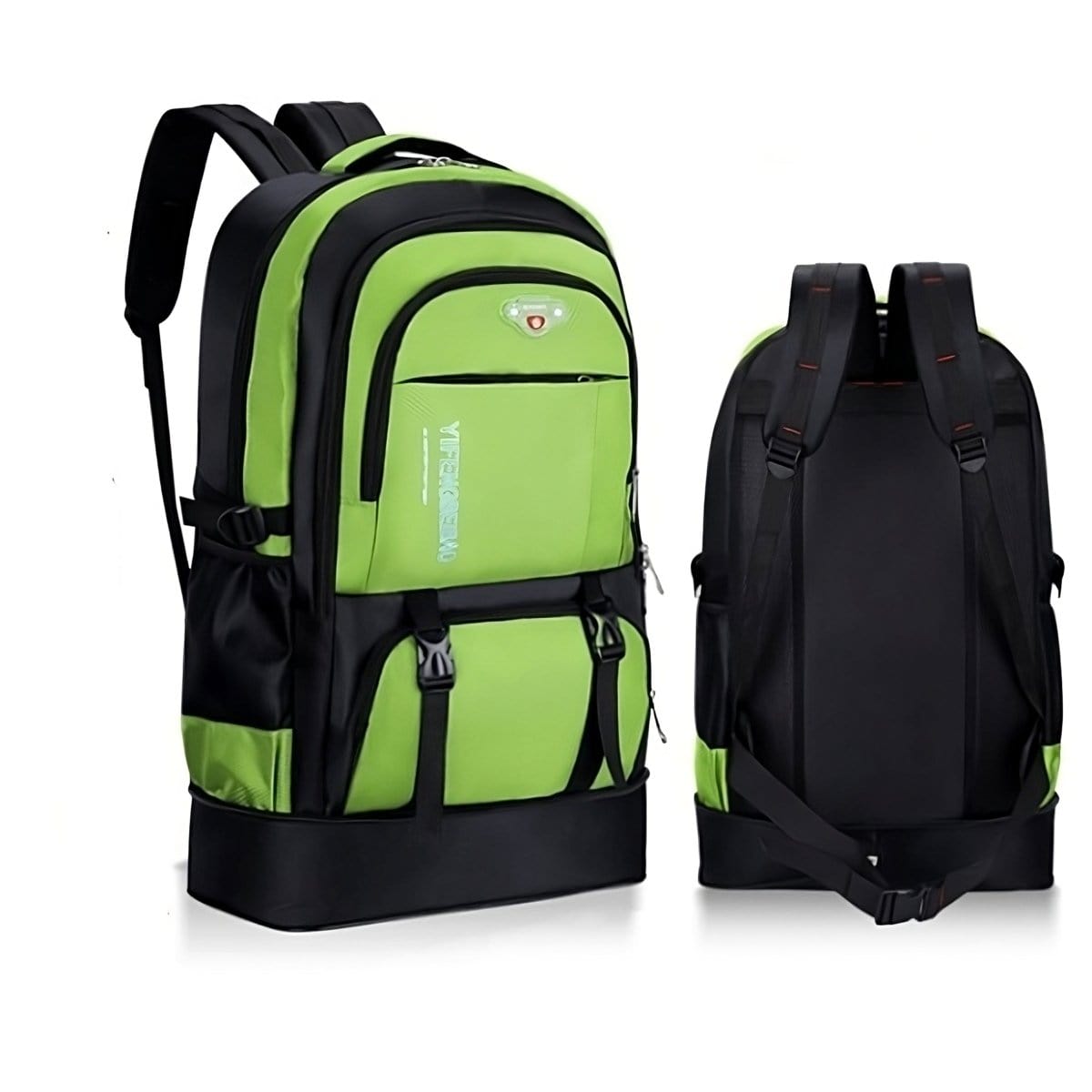 bags : Travela Reis Rugzak Zwart in Groen van Pantino