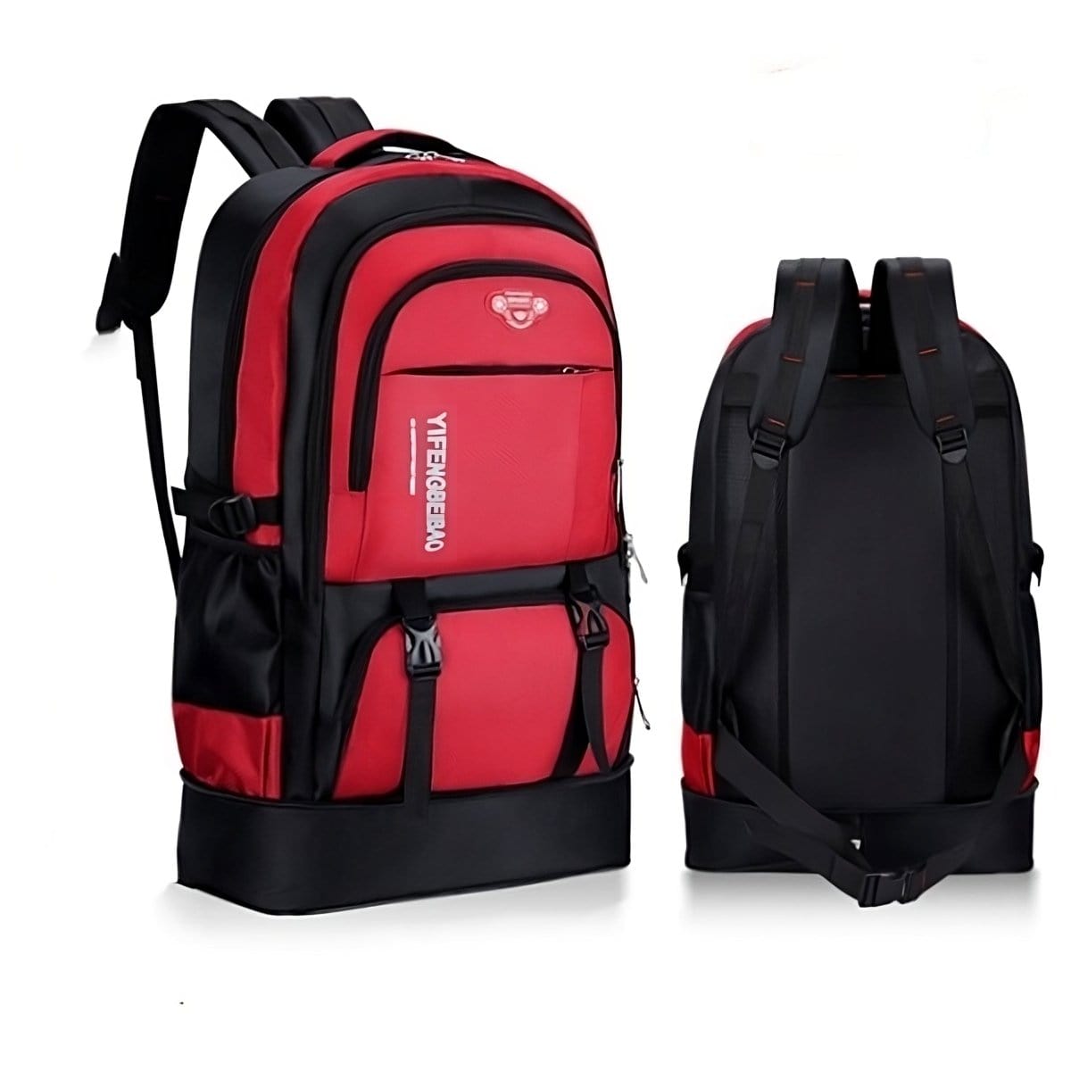 bags : Travela Reis Rugzak Zwart in Rood van Pantino