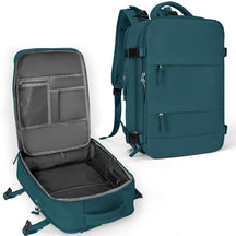 bags : Rugzak Legergroen - TravelBag - Laptop Flight Approved in Pauwblauw van Pantino