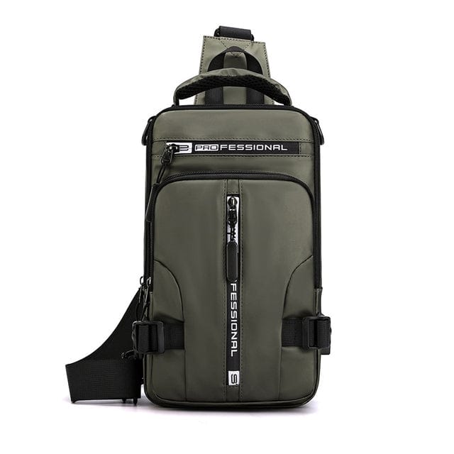 bags : Compacte Rugtas Heren Army Green - Khaki in Army Green 18cmx10cmx30cm van Pantino