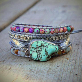 Bracelet : Armband Kinderen Turquoise - Helende Beschermings Wikkel in van Pantino