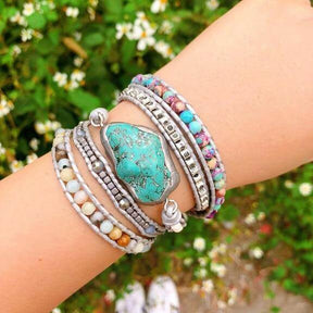 Bracelet : Armband Kinderen Turquoise - Helende Beschermings Wikkel in van Pantino
