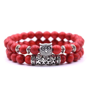 Bracelet : Uilen Kralen Armband Unisex - Spiritueel Symbolisch Design - Kralen in van Pantino