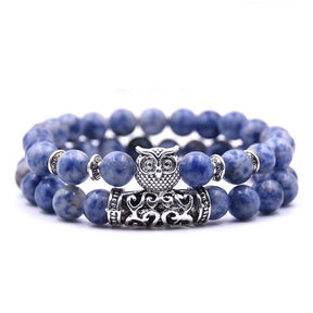 Bracelet : Uilen Kralen Armband Unisex - Spiritueel Symbolisch Design - Kralen in van Pantino