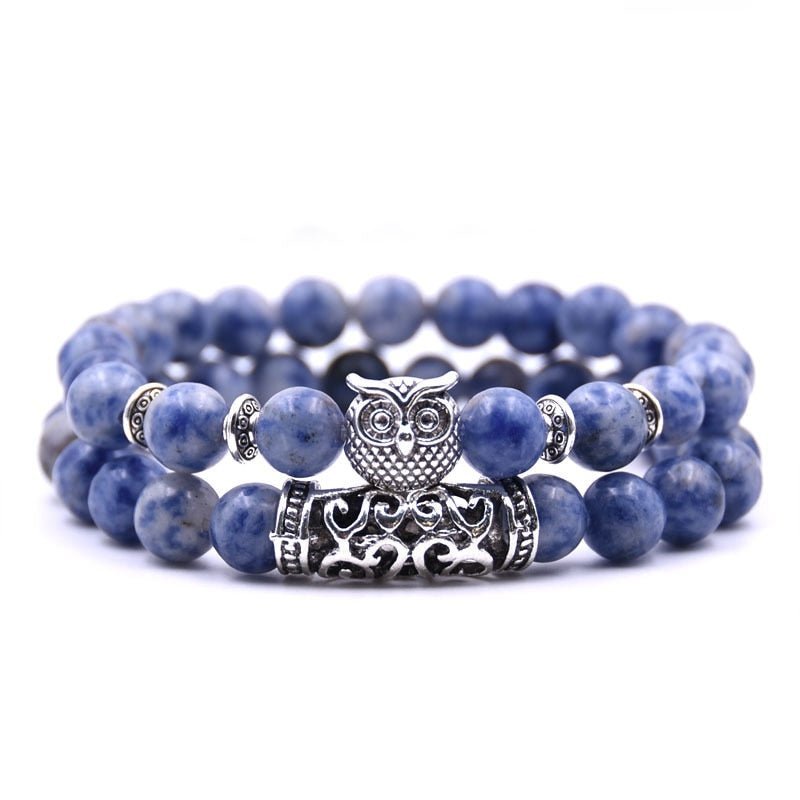 Bracelet : Uilen Kralen Armband Unisex - Spiritueel Symbolisch Design - Kralen in van Pantino