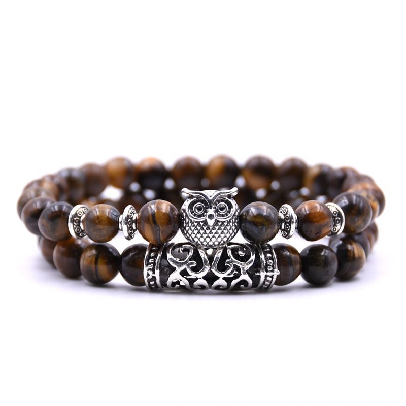 Bracelet : Uilen Kralen Armband Unisex - Spiritueel Symbolisch Design - Kralen in van Pantino