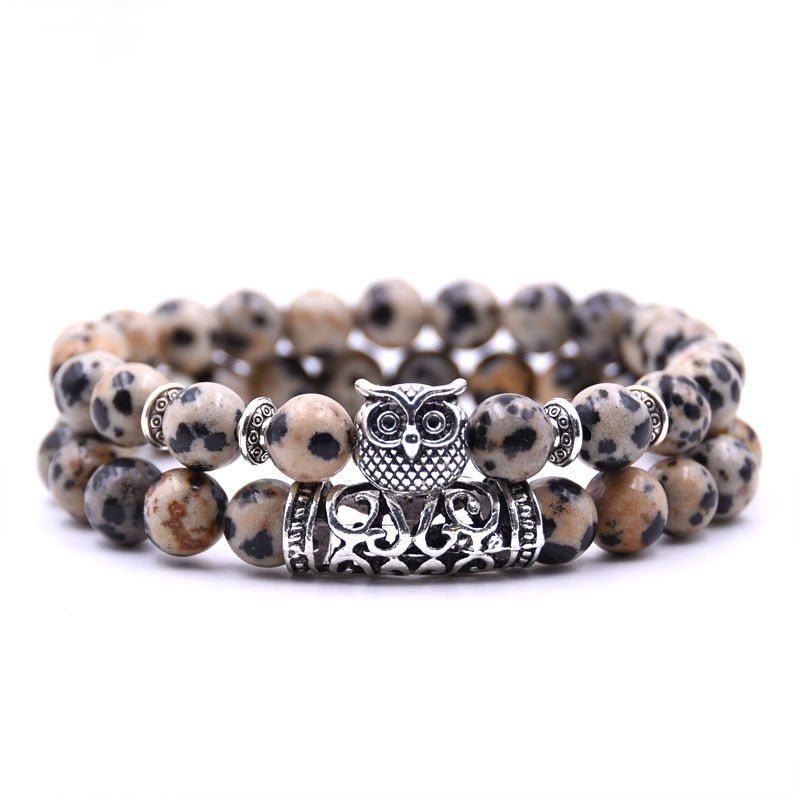 Bracelet : Uilen Kralen Armband Unisex - Spiritueel Symbolisch Design - Kralen in van Pantino