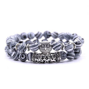 Bracelet : Uilen Kralen Armband Unisex - Spiritueel Symbolisch Design - Kralen in van Pantino