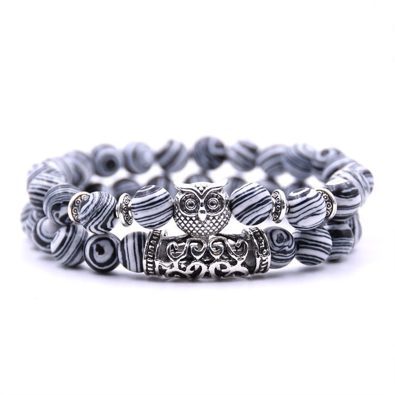 Bracelet : Uilen Kralen Armband Unisex - Spiritueel Symbolisch Design - Kralen in van Pantino