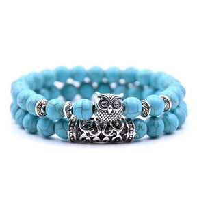 Bracelet : Uilen Kralen Armband Unisex - Spiritueel Symbolisch Design - Kralen in van Pantino