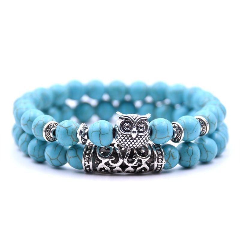 Bracelet : Uilen Kralen Armband Unisex - Spiritueel Symbolisch Design - Kralen in van Pantino