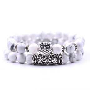 Bracelet : Uilen Kralen Armband Unisex - Spiritueel Symbolisch Design - Kralen in van Pantino
