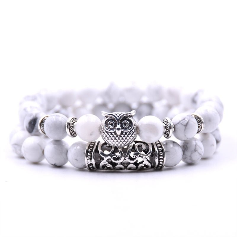 Bracelet : Uilen Kralen Armband Unisex - Spiritueel Symbolisch Design - Kralen in van Pantino