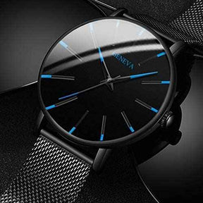 Watch : Montre Homme Geneva Quartz Ultra-Fine Argent Acier Inoxydable Élégante Minimaliste 40mm in van Pantino