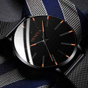 Watch : Montre Homme Geneva Quartz Ultra-Fine Argent Acier Inoxydable Élégante Minimaliste 40mm in van Pantino