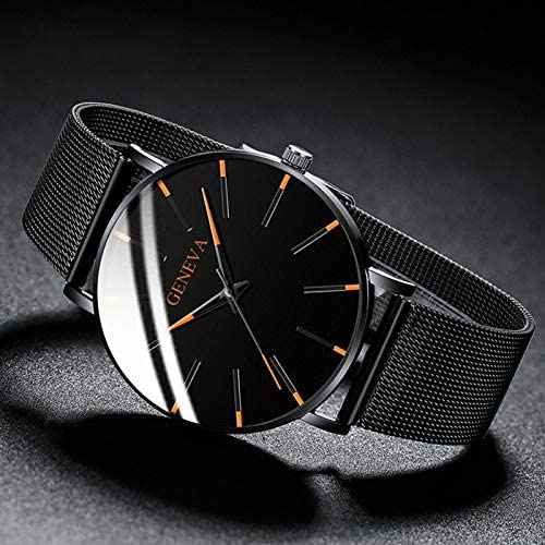 Watch : Montre Homme Geneva Quartz Ultra-Fine Argent Acier Inoxydable Élégante Minimaliste 40mm in van Pantino
