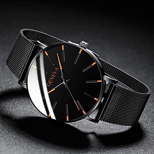 watches : Heren Horloge Zwart Ultra-Dun Quartz - Stijlvol Zakelijk Polshorloge met Leren Band in van Pantino