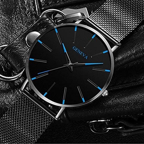 watches : Heren Horloge Zwart Ultra-Dun Quartz - Stijlvol Zakelijk Polshorloge met Leren Band in van Pantino