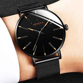 Watch : Montre Homme Geneva Quartz Ultra-Fine Argent Acier Inoxydable Élégante Minimaliste 40mm in van Pantino