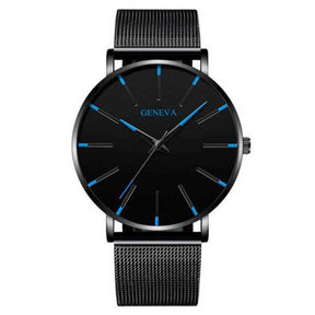 Watch : Montre Homme Geneva Quartz Ultra-Fine Argent Acier Inoxydable Élégante Minimaliste 40mm in van Pantino