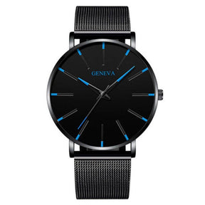 watches : Heren Horloge Zwart Ultra-Dun Quartz - Stijlvol Zakelijk Polshorloge met Leren Band in van Pantino