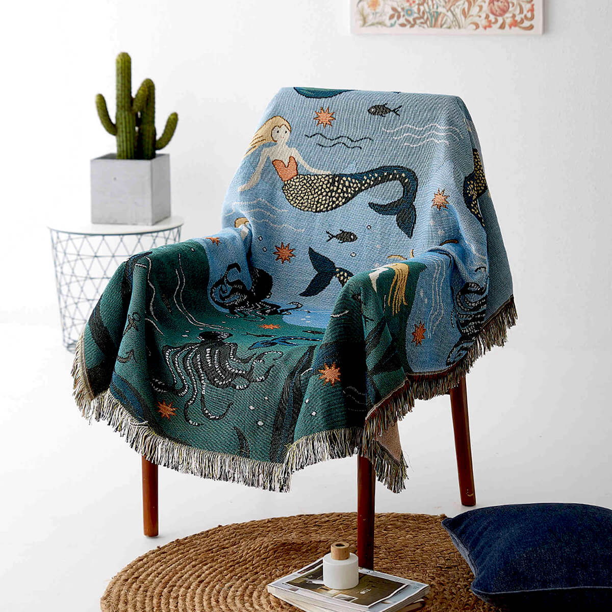 home & garden : Cozy Merrie - Onderwater Zeemeermin Vloerkleed in L (160 x 220cm 63 x 87 inch) van Pantino