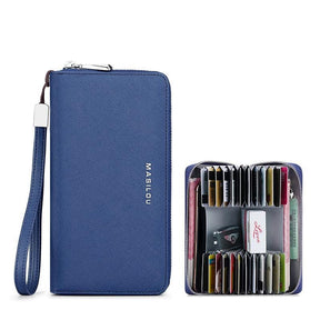 bags : Portemonnee Unisex Bruin (Voor Heren) - Rfid Lange in BLAUW (VOOR HEREN) van Pantino