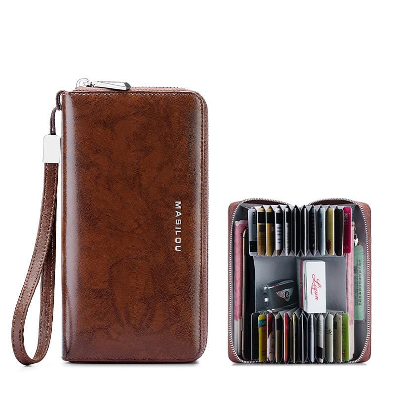 bags : Portemonnee Unisex Bruin (Voor Heren) - Rfid Lange in BRUIN (VOOR HEREN) van Pantino