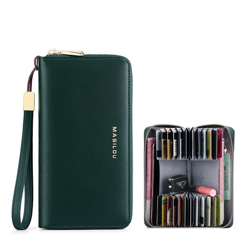 bags : Portemonnee Unisex Bruin (Voor Heren) - Rfid Lange in GROEN (VOOR VROUWEN) van Pantino