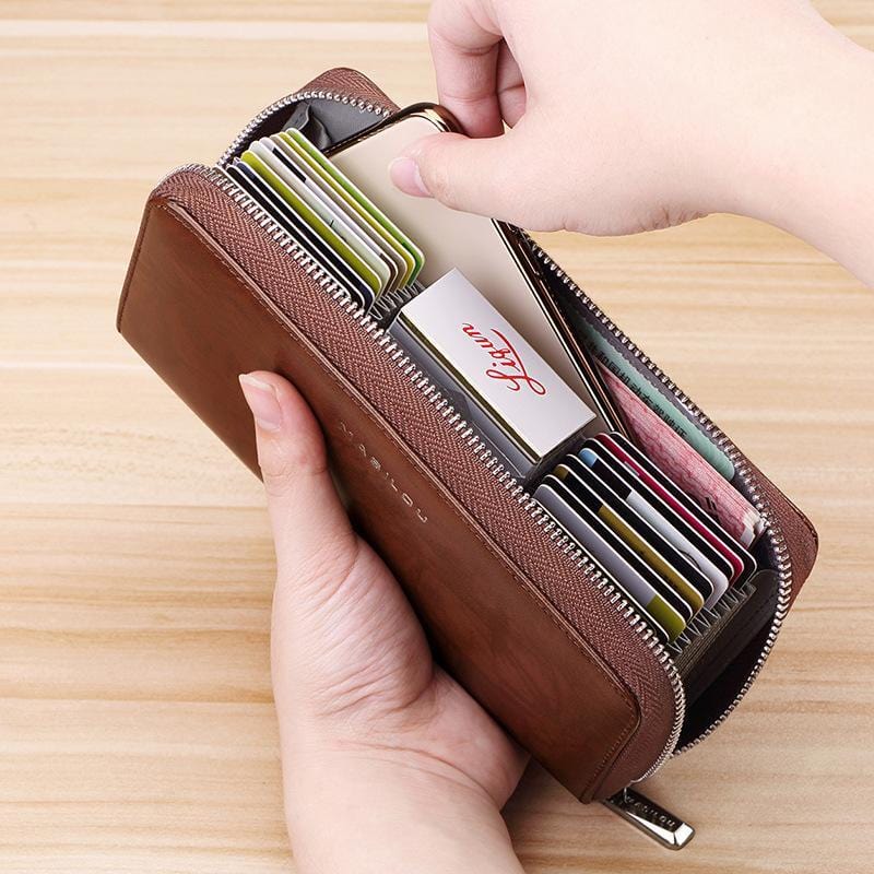 bags : Portemonnee Unisex Bruin (Voor Heren) - Rfid Lange in van Pantino